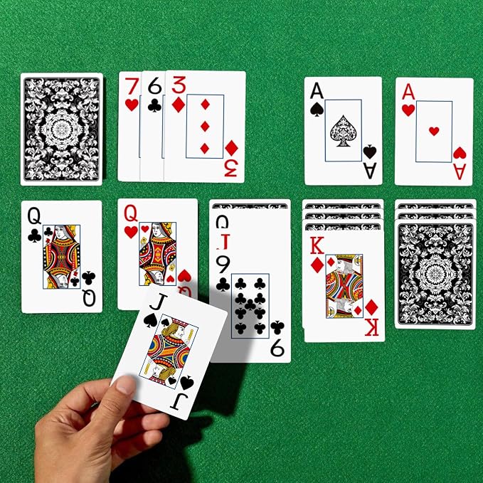 Playing Cards,Deck of Cards,Playing Card 2 Pack,Poker Cards Set,Jumbo Large Print Playing Cards for Adults Seniors,Card Games for Family Game Night Party (Black and Gold)