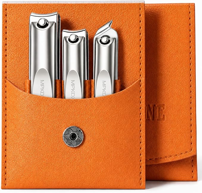 Nail Clippers Set, Fingernail and Toenail Clipper Cutters Kit | Ultra Sharp All-IN-ONE Kit: 15% Thicker Premium Sturdy Podiatrist Toe Nail Care Tools. Perfect Grooming Gifts with Case
