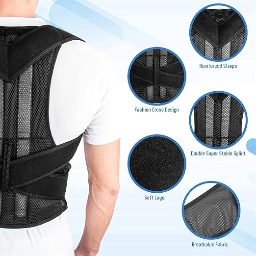 Back Support Belt for Older Women and Men, Lumbar Back Cushion, Shoulder Posture Support, Lumbar Support Straightener (Size : XXL.)