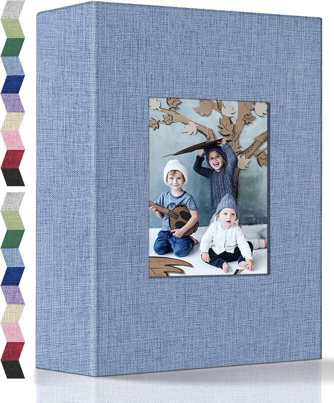 popotop Photo Album 4x6-200 Photos Photo Books with 200 Horizontal Pockets,Linen Cover Albums for Family Wedding Anniversary Baby Vacation Pictures