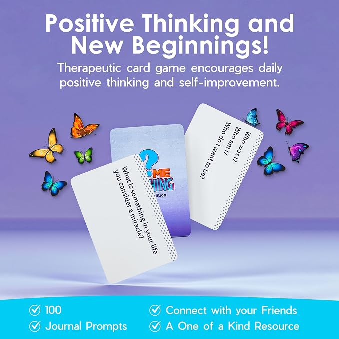 ASKMEANYTHING Recovery Pack Card Game - 100 Cards for Self-Improvement, Coping Skills, and Group Therapy