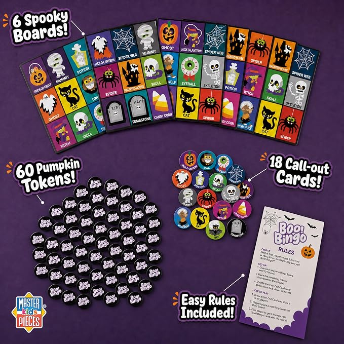 Masterpieces Family Games - Halloween Boo! Bingo Game