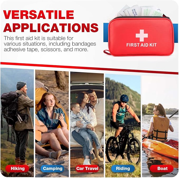 First Aid Kit for Home Car Travel 194 PCS Small Emergency Kit for Outdoors