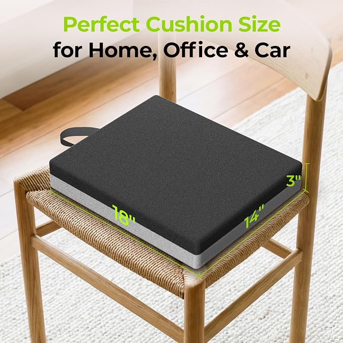 AUVON Ventilation Seat Cushion with Innovation Heat Dissipation Design | Wheelchair Cushion with Supportive Memory Foam, Waterproof & Anti-Slip Cover, Improve Lower Back & Tailbone Comfort