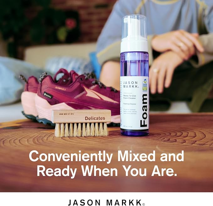 Jason Markk Ready-To-Use Foam, Shoe Cleaner, Sneaker Care, Ideal for Footwear, Safe for Leather, Suede, Nubuck, Cotton, Knits, 7oz
