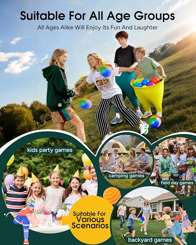 Granny Pants Yard Game,Outdoor Game for Adults and Family.Includes 2 Giant Granny Funny Pants, 12 Bouncy Balls, and 2 Pumps, Fun Backyard Games,Adult Party Games and Field Day Games.