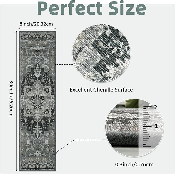 sarben 8"x30" Non Slip Stair Treads for Wooden Steps 15Pk,Black ForestGreen | Peel and Stick Carpet Stair Runner with TPE Adhesive Backing, Carpet for Added Safety, Pet and Senior Friendly