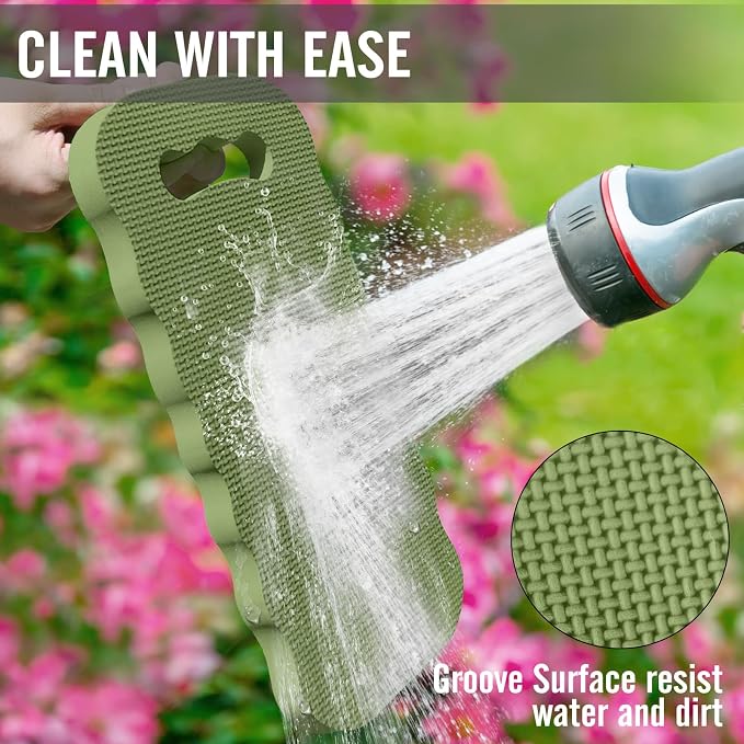 Altdorff Thick Kneeling Pad 2 Pack, Waterproof, Comfortable Garden Kneeling Pads Stain Resistant, Multi-Functional Kneeler Pad for Gardening, Baby Bath, Yoga, Praying and Exercise (Sage Green)