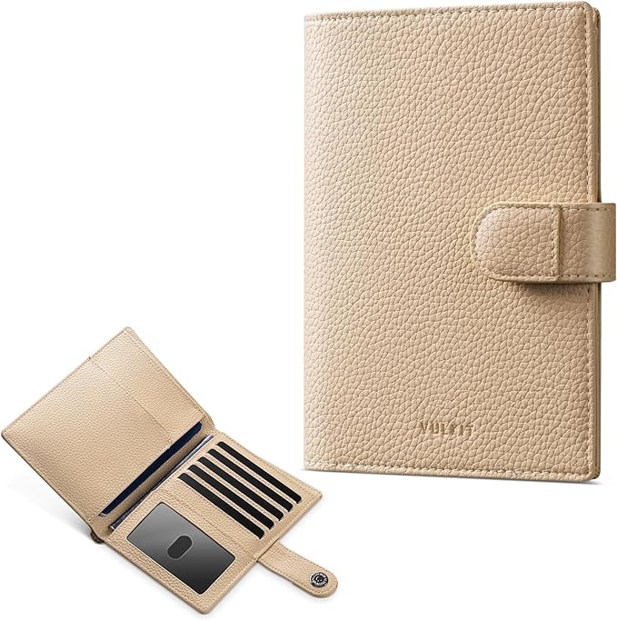 VULKIT Dual Passport Wallet for 2 Passports Airtag Holder RFID Blocking Travel Wallets