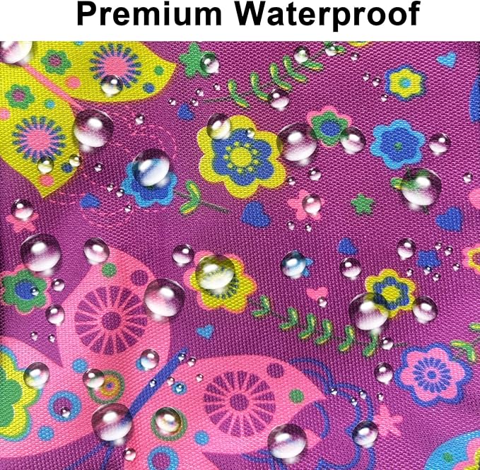 Wheelchair Storage Bag, Double-Sided Armrest Pouch with Cup Holder and Reflective Strip, for Wheelchairs and Walkers (Purple Butterfly)