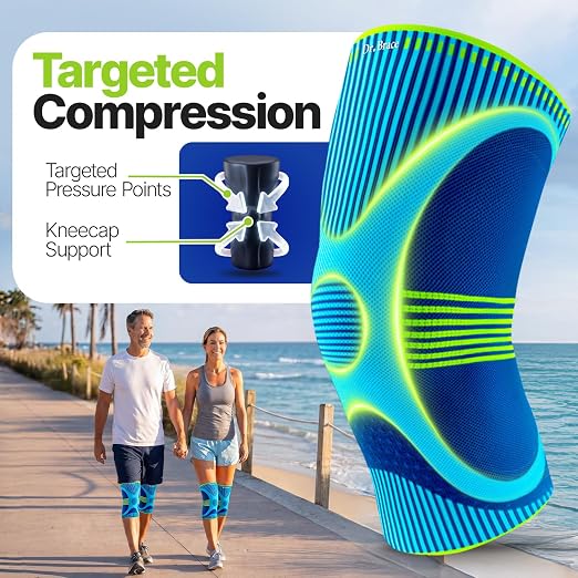 DR. BRACE Elite Compression Knee Brace for Women & Men, (2-Pack) Knee Support Compression Sleeve, Workout Sports Knee Braces for Meniscus Tear, ACL & Arthritis Pain Relief - Check Size Guide Video (Zeus, Small)