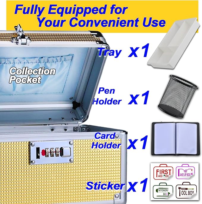 Medicine Lock Box with Code, Secure Multipurpose Locking Box | Portable Combination Storage Lockbox, Childproof Medication Organizer Case, Portable First AidBox with Removable Utility Tray