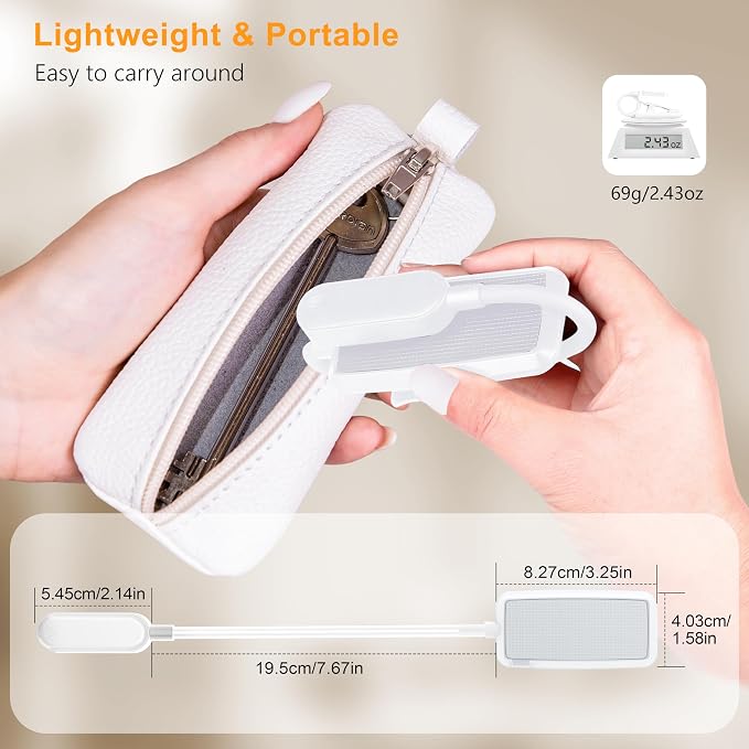 Gritin 16 LED Rechargeable Book Light for Reading in Bed | Eye Caring 3 Color Temperatures, Stepless Dimming Brightness, 80 Hrs Runtime, Lightweight Flexible Clip on Light-White