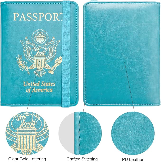 WALNEW Passport Holder for Travel, RFID Passport Cover Wallet for Women Men, PU Leather Passport Book Card Holder Case with Pen, Travelling Essentials for Flying | PU Leather Passport Cover Case with Pen Holder, Travel Must Haves Accessories, Passport ...