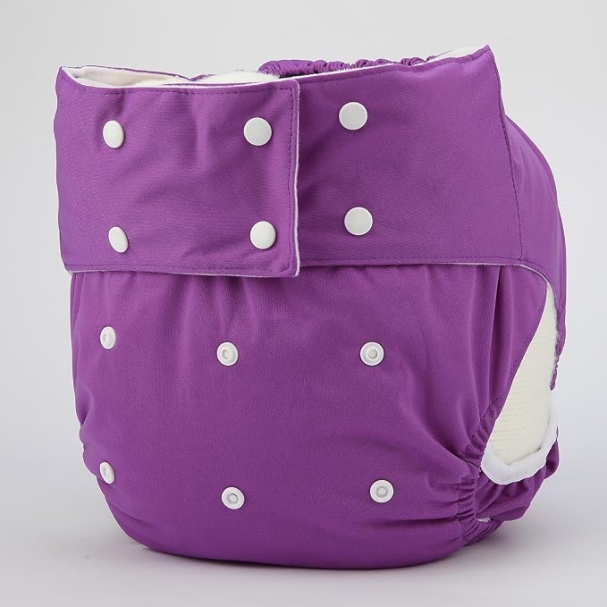 Teen Adult Cloth Diaper Nappy Reusable Washable for Disability Incontinence for Women Girls (Purple)