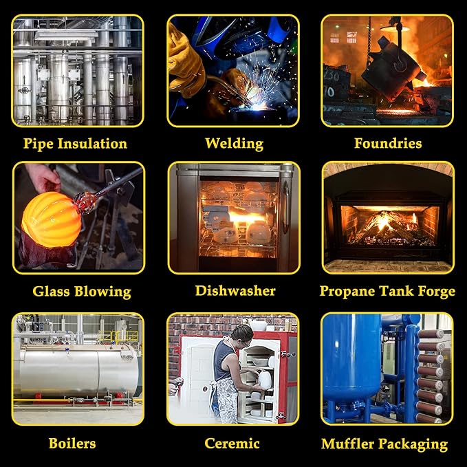 60" x24" x1" (Thick) Ceramic Fiber Blanket Fireproof Insulation Baffle Rated to 2400F, High-Temperature Resistance for Oven Stoves, Kilns, Forges