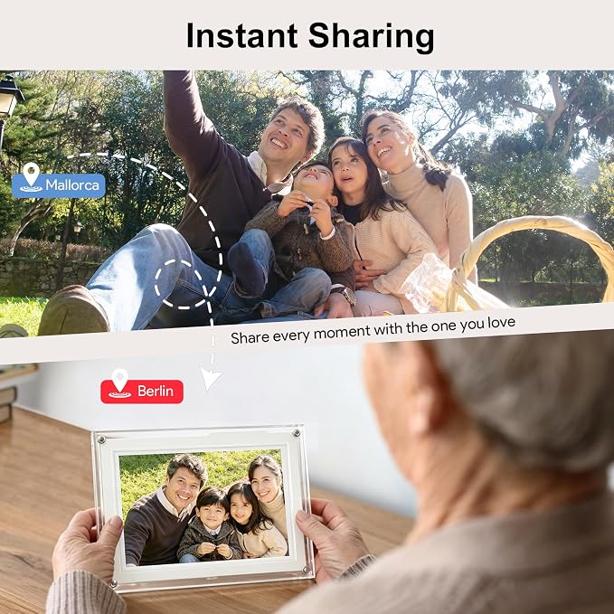 Frameo 10.1 Inch WiFi Digital Picture Frame with IPS Touch Screen HD Display, 32GB WiFi Smart Photo Frame, Share Moments Instantly via Frameo App from Anywhere, Gifts for Parents and Grandparents
