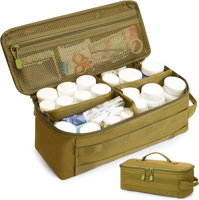Travel Medicine Bag,Medication Pill Bottle Organizer Empty Case | Medicine Bag For Traveling,Hold Large Pill Bottles,Empty First Aid Bag