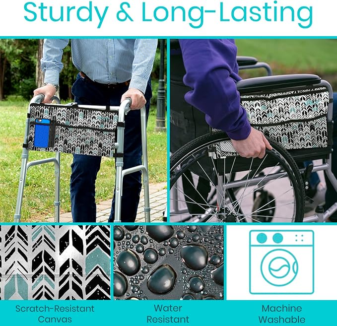 Vive Walker Bag - Accessories Wheelchair Basket Pouch (Water Resistant) - Seniors Caddy Accessory Attachment for Folding, Rolling Walkers - Carry Storage Carrier Tote - Lightweight, Universal Size