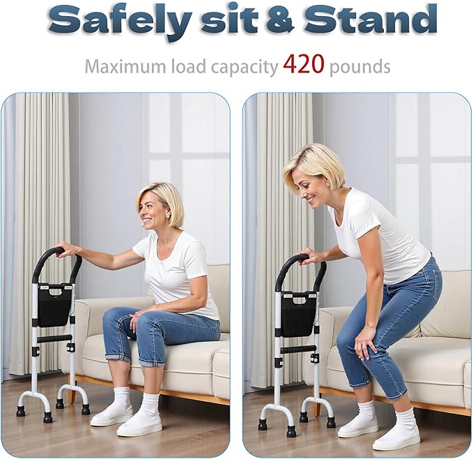Stand Assist Updated-Mobility Standing Aid Rail for Couch, Chair, Bedside, Toilet. Assistance Handle for People with Limited Mobility. Safety Grab Bar for Standing, Walking, Up and Down The Stairs
