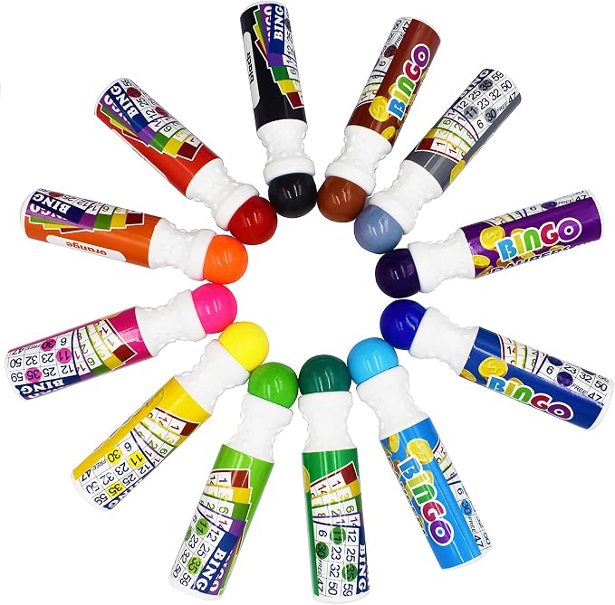 Yuanhe Bingo Daubers Dot Markers - Mixed Colors Set of 24 Pack-12Colors