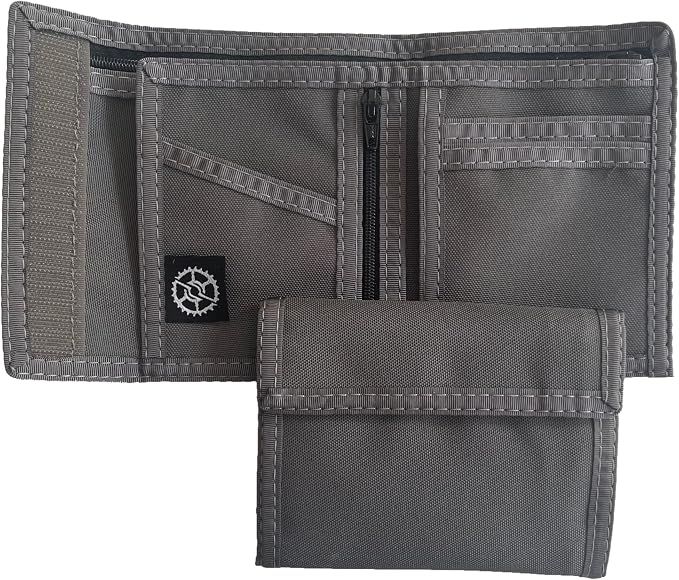 Sprocket Nylon Billfold Wallet with Zippered Pockets (Granite)