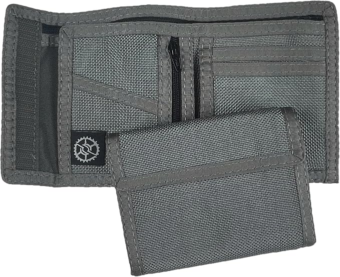 Sprocket Nylon Billfold Wallet with Zippered Coin Pocket (Grey Ballistic)