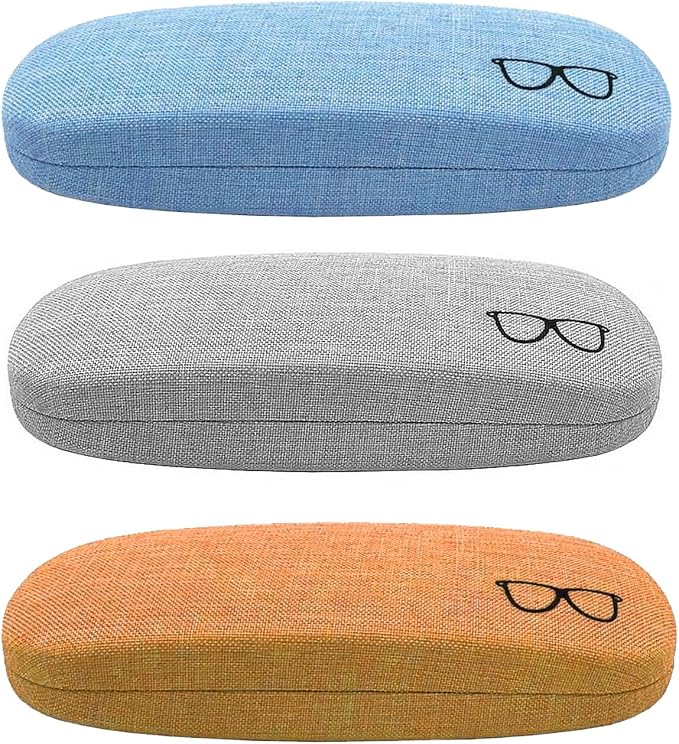 ABAJI Eyeglasses Case Kids Students Reading Glasses Organizer Hard Shell Lint Lining Snap Close Men Women Boys Girls