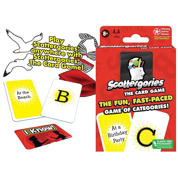 Scattergories The Card Game, by Wining Moves Games USA | Fast-Paced, Play At Once Card Gamewith Exciting Categories for 2 or More Players, Ages 8+