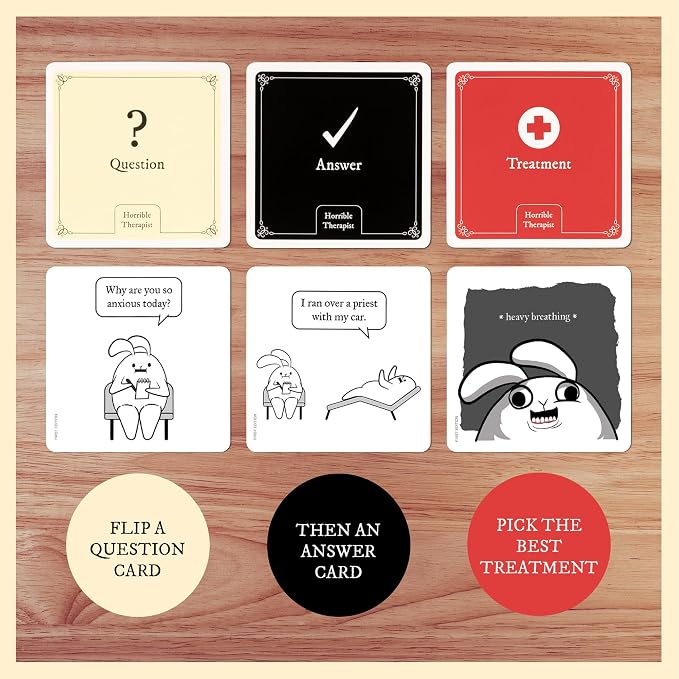 Horrible Therapist: Extra Horrible Edition by Exploding Kittens - A Card Game for 3-8 Players, Ages 17+ - Adult Party Game for Family Night | Build wildly inappropriate therapy comics with friends and family in this viral adult-only party game from The...
