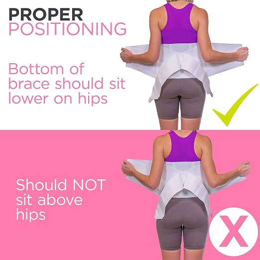 BraceAbility Women's Back Brace for Female Lower Back Pain - Lightweight Soft White Elastic Lumbar Compression Support Belt is Discreet Under Clothes for Ladies, Nurses, Walking (Medium)
