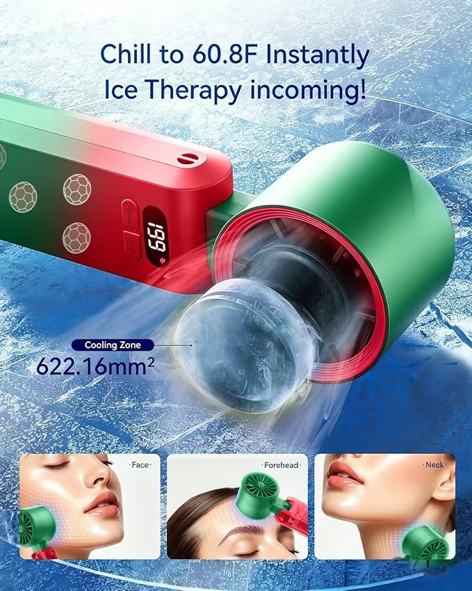 Handheld Portable Turbo Fan with Ice Cooler, Speed (1-199) 5500mAh Rechargeable Personal Fan,[20H Cooling Time] [20000 RPM] Pocket Fans for Travel/Outdoor/Office, Soccer