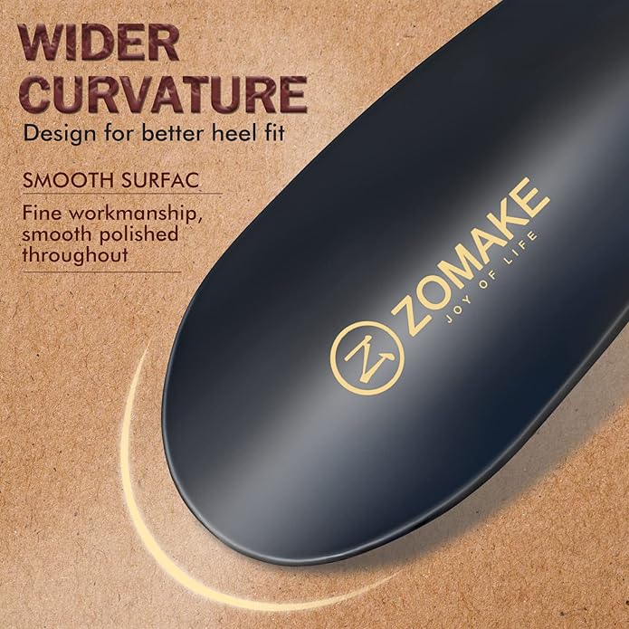 ZOMAKE Long Shoe Horn for Seniors Men,Metal Shoehorn Long handle for Boots, 22.8'' Shoe Spoon Helper