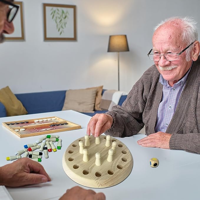 Alzheimers Activities for Seniors - Memory Training Products for Dementia Elderly Wooden Gifts for Adults Patients with Dementia