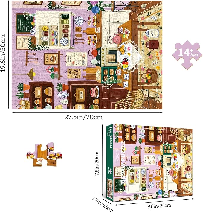 1000 Piece Jigsaw Puzzles for Adults, Kitchen Puzzle with 1:1 HD Poster, Precise Interlocking, Letter Markings on Back, Dust-Free, Stress Relief & Ideal Family Game Gift