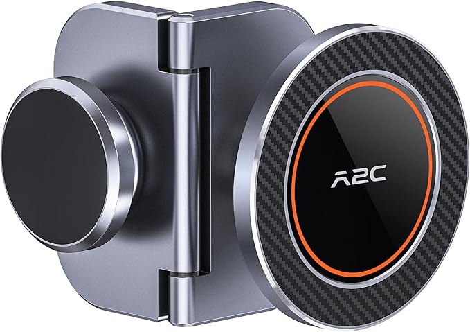 A2C Original Fold-Magnet Golf Cart Phone Holder with Rangefinder Mount, CNC Aircraft-Grade Aluminum Alloy, Premium Fathers Day Golf Gifts for Men Dad Him Women, Golf Accessories Essentials Gadgets
