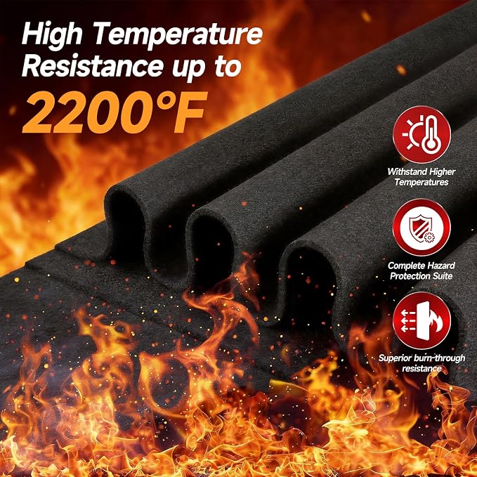 Carbon Felt Welding Blanket 4x6ft, 1800°F Fireproof Heat Resistant Fabric, Fire Blanket & Heat Shield Mat for Grilling, Soldering, Brazing