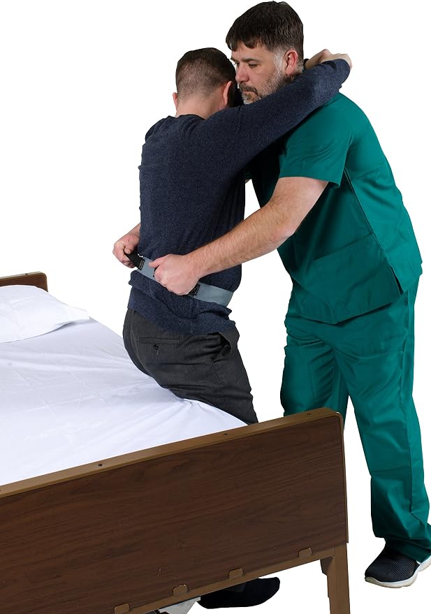 Patient Aid Gait Belt w/Handles, Transfer & Lift Aid for Elderly & Therapy | Padded Handles for Secure Grip | Quick-Release Buckle | Transfer & Lift Assist for Elderly, PT & Rehab | Anti-Slip