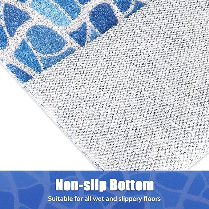 Shower Mat Non-Slip, 24x24 Inch, Soft Comfort Bath Mat with Drainage Holes, PVC Loofah Massage Bathmat for Shower,Tub,Bathroom,Wet Areas, Quick Drying