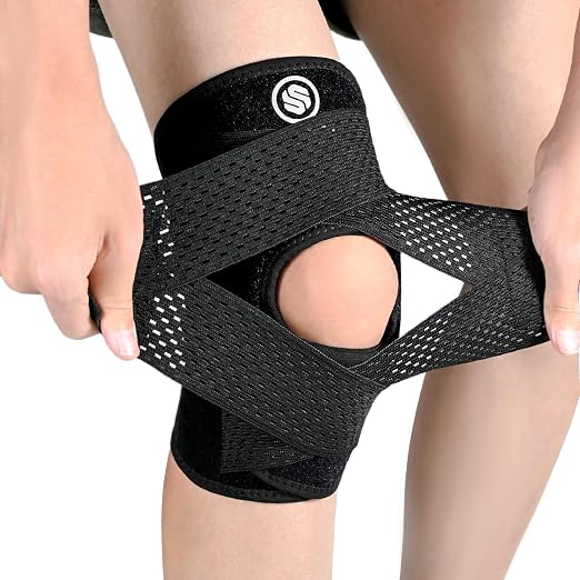 Knee Brace with Side Stabilizers for Knee Pain, Adjustable Knee Support for Meniscus Tear ACL MCL Arthritis Injury Recovery, Breathable Knee Wrap for Men & Women, Workout, Sports (Black, Small)