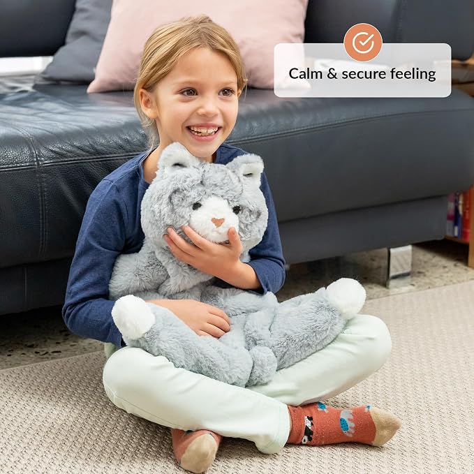 ODOXIA Weighted Lap Pad for Kids 5Lbs | Calming & Comforting | Cat Animal | Sensory Product | Blanket for Special Needs | Carrying Bag Included
