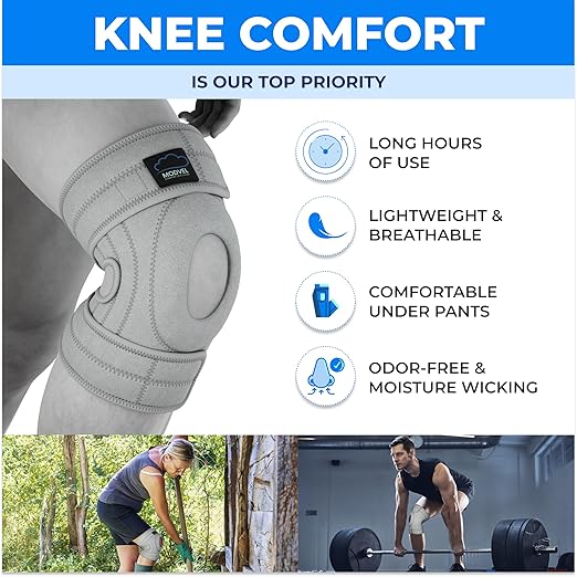Modvel ELITE Knee Brace for Men & Women – Patella Gel Pads & Side Stabilizers for ACL, Meniscus Tear, Arthritis & Injury Recovery – Maximum Support for Running, Sports & Joint Pain Relief