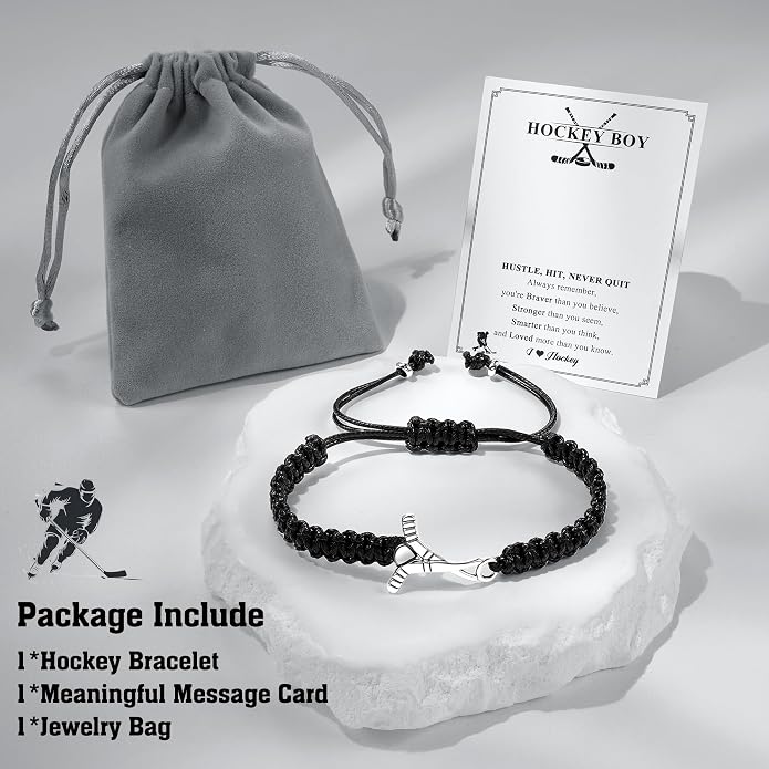 PEALICIOUS Soccer Gifts for Boys Sport Jewelry for Son and Dad | Golf Gifts for Golfers with Natural Stone, Hockey Baseball Bracelet for Boys, Men Soccer Golf Stuff for Team Hockey Bracelet