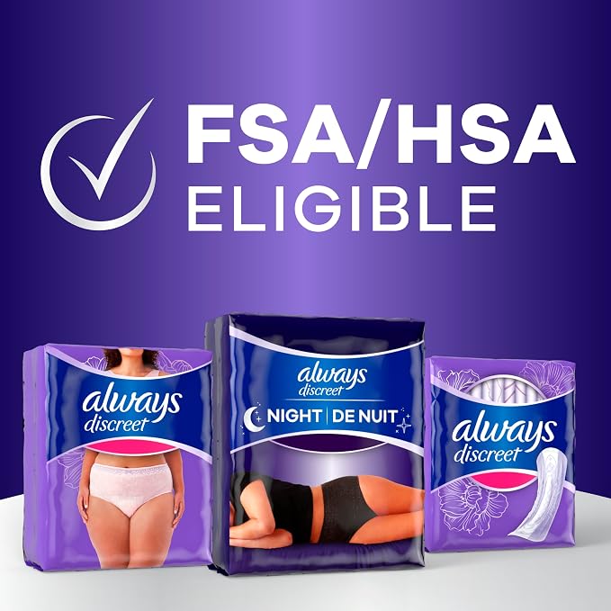 Always Discreet Night, Reimagined Adult Diapers for Women, Extended Overnight Absorbency Incontinence and Postpartum Underwear Size XL/XXL, 360 Degree Coverage While Laying Down, 14 Count (Pack of 2)