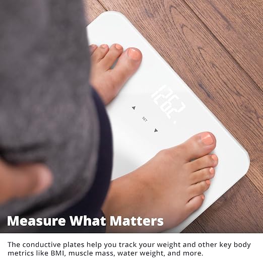 Greater Goods Balance Body Composition Glass and Plastic Personal Scale (White)