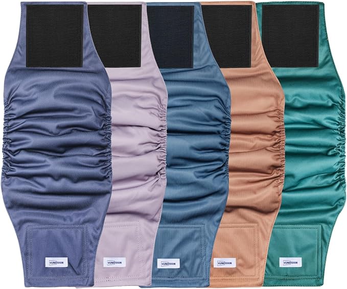 Reusable Dog Diapers Male, Premium Washable Belly Bands for Dogs Extra Large, Pack of 5, High Absorbing Dog Wraps for Doggie & Puppy in Incontinence or Excitable Urination and Training(XL)