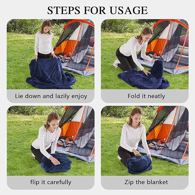 JOYWOO Navy Foldable Wearable Blanket Hoodie,Oversized Cat Lovers Sweatshirt Blanket for Adult, Birthday Gifts for Men,Dad,Husband Cozy Fuzzy Sherpa Hooded Blanket with Giant Pocket and Winter Gifts