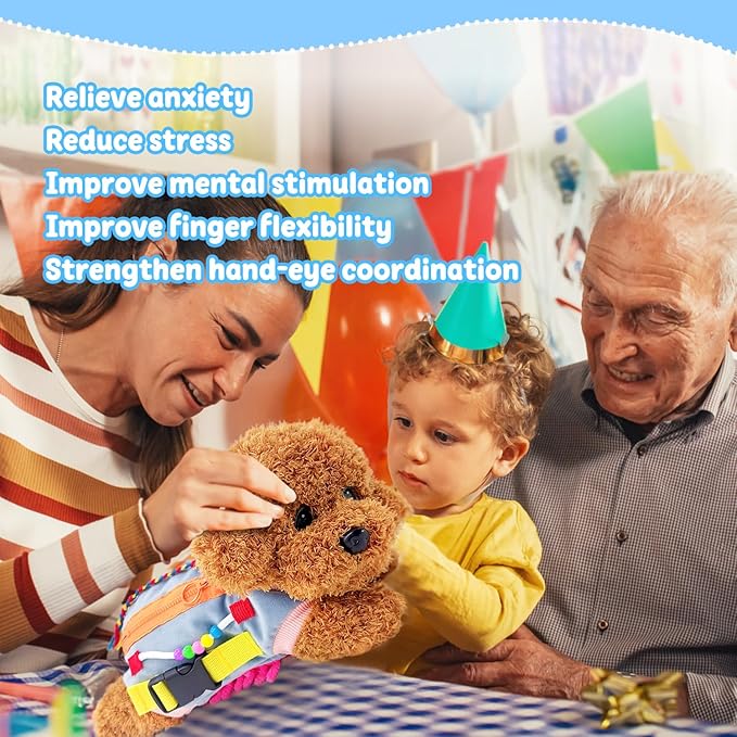 Fidget Blanket for Seniors with Dementia, Sensory Blanket for Dementia/Alzheimer’s Patients, Anxiety Relief, Keep Hands Busy and Stimulates Brain Activity