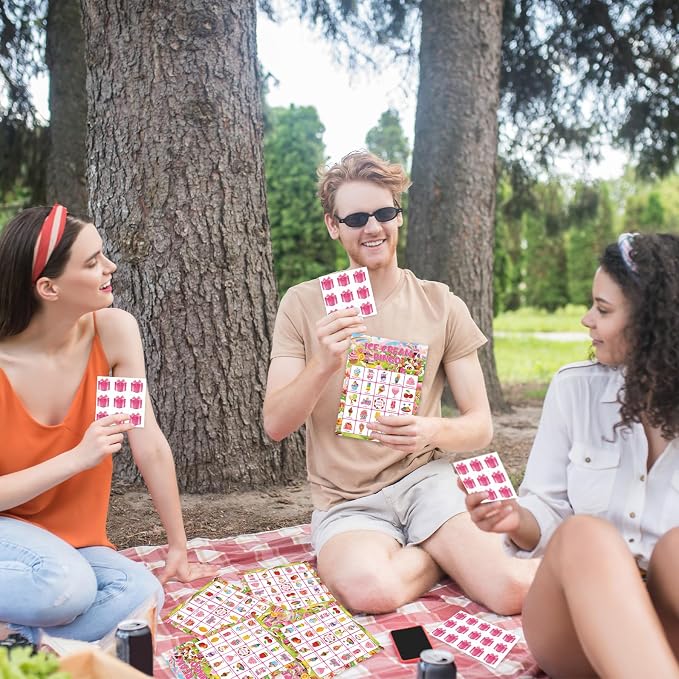 24 Players Ice Cream Bingo Cards, Sweet Ice Cream Bingo Game Cards Summer Party Games for Birthday Holiday Party Wedding School Classroom Group Activities Favors Supplies