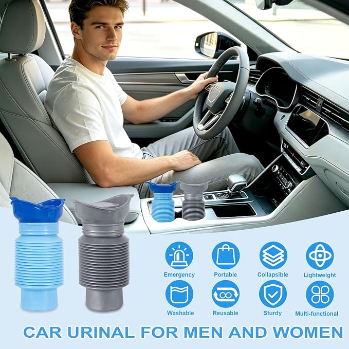 Pee Bottles for Men,Portable Urinal for Men,Collapsible Urine Bottle 750ML | Car Urinals for Men and Women,Emergency Urinal Bottle Shrinkable Pocket Toilet for Travel,Camping,Traffic Jam,Road Trips